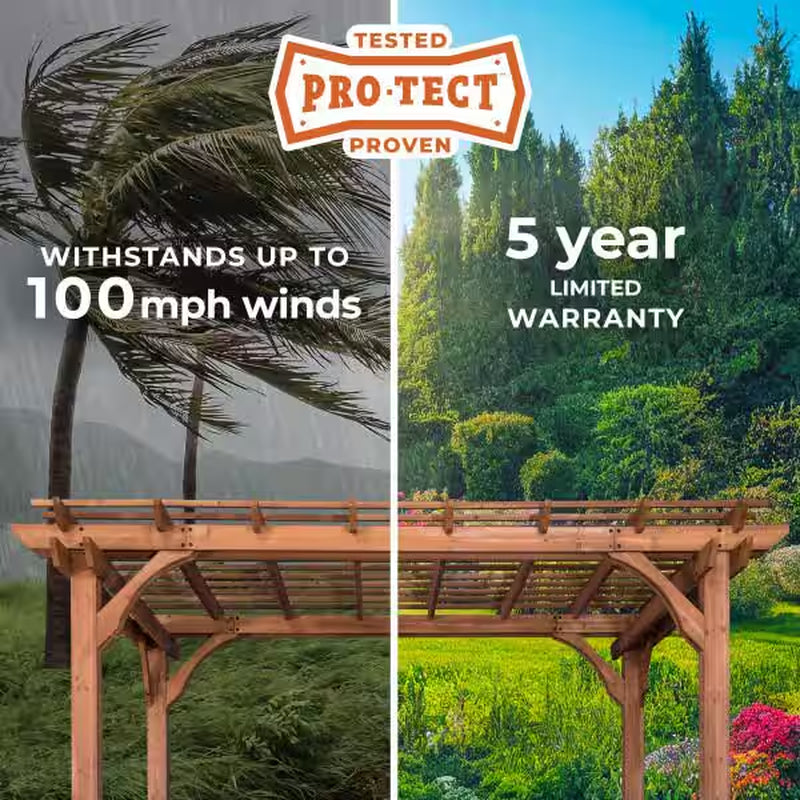 10 x 10 Ft. Traditional Cedar Wood Patio Pergola — product view 2