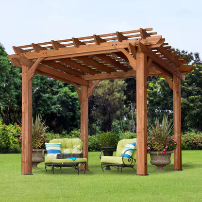 10 x 10 Ft. Traditional Cedar Wood Patio Pergola — product view 3