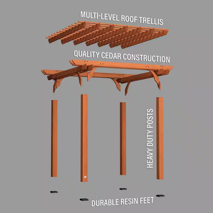 10 x 10 Ft. Traditional Cedar Wood Patio Pergola — product view 4