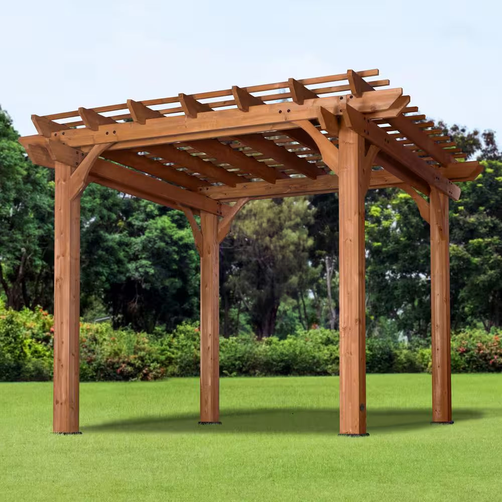 10 x 10 Ft. Traditional Cedar Wood Patio Pergola — product view 9