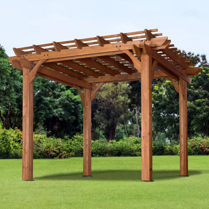 10 x 10 Ft. Traditional Cedar Wood Patio Pergola — product view 9