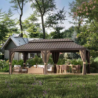 12 x 22 Ft. Hardtop Gazebo with Netting and Curtains — product view 13