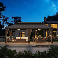 12 x 22 Ft. Hardtop Gazebo with Netting and Curtains — product view 15