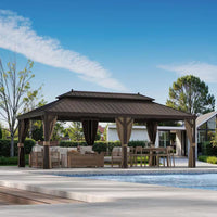 12 x 22 Ft. Hardtop Gazebo with Netting and Curtains — product view 2