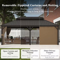14 x 20 Ft. Aluminum Hardtop Gazebo with Netting & Curtains — product view 18