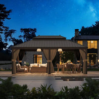 14 x 20 Ft. Aluminum Hardtop Gazebo with Netting & Curtains — product view 20