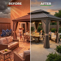 14 x 20 Ft. Aluminum Hardtop Gazebo with Netting & Curtains — product view 5