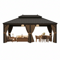 14 x 20 Ft. Aluminum Hardtop Gazebo with Netting & Curtains — product view 8