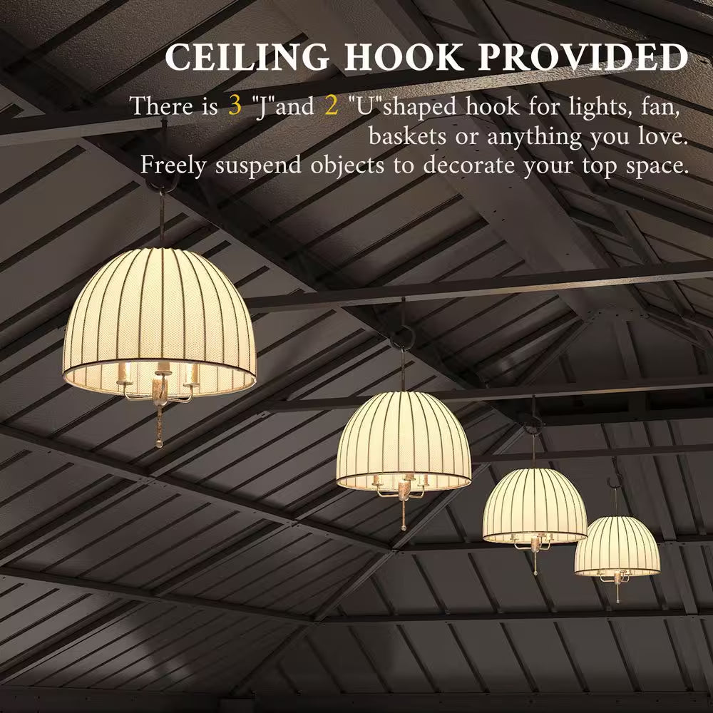 14 x 22 Ft. Hardtop Gazebo with Wood-Look Aluminum Frame — product view 8