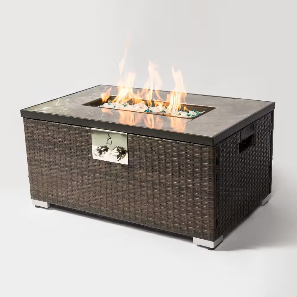 32-Inch Propane Fire Pit Table with Auto-Ignition, 40,000 BTU