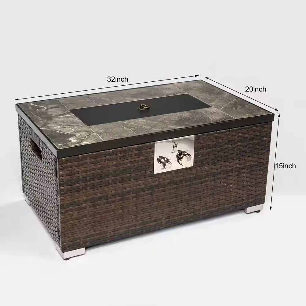 32-Inch Propane Fire Pit Table with Auto-Ignition, 40,000 BTU — product view 6