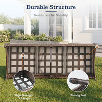 7-Piece Rattan Patio Set with Fire Pit Table – Brown & Beige — product view 12