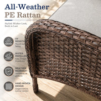 7-Piece Rattan Patio Set with Fire Pit Table – Brown & Beige — product view 15