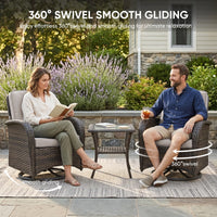 7-Piece Rattan Patio Set with Fire Pit Table – Brown & Beige — product view 5