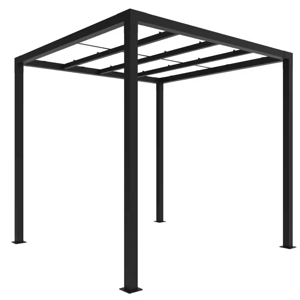 8 x 8 Ft. Matte Black Aluminum Pergola