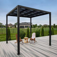 8 x 8 Ft. Matte Black Aluminum Pergola — product view 8