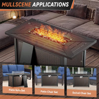 9-Piece Patio Set with Fire Pit, Swivel Chairs & 6" Cushions — product view 11