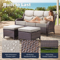 9-Piece Patio Set with Fire Pit, Swivel Chairs & 6" Cushions — product view 12