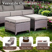 9-Piece Patio Set with Fire Pit, Swivel Chairs & 6" Cushions — product view 13