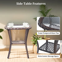 9-Piece Patio Set with Fire Pit, Swivel Chairs & 6" Cushions — product view 14