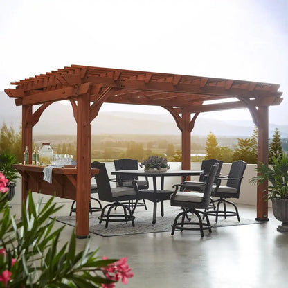 Ashland 10 x 14 Ft. Cedar Pergola with Bar and Electric — product view 2