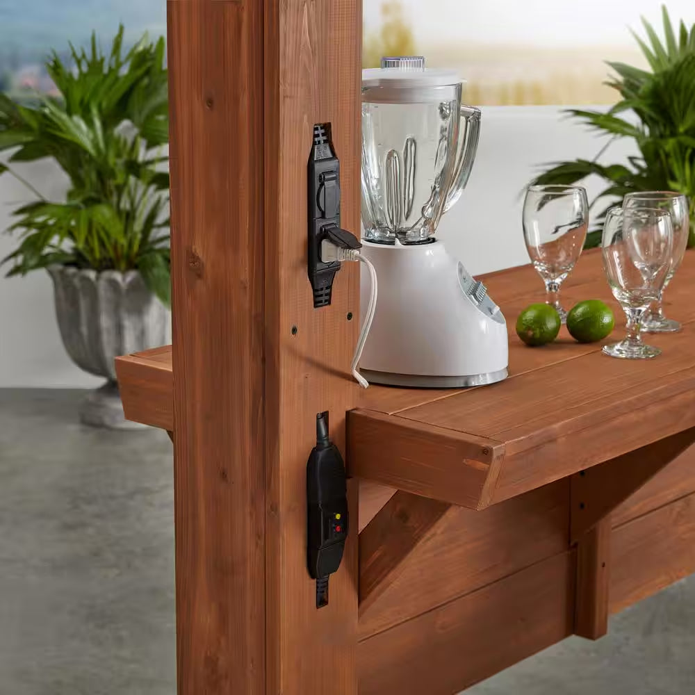 Ashland 10 x 14 Ft. Cedar Pergola with Bar and Electric — product view 3