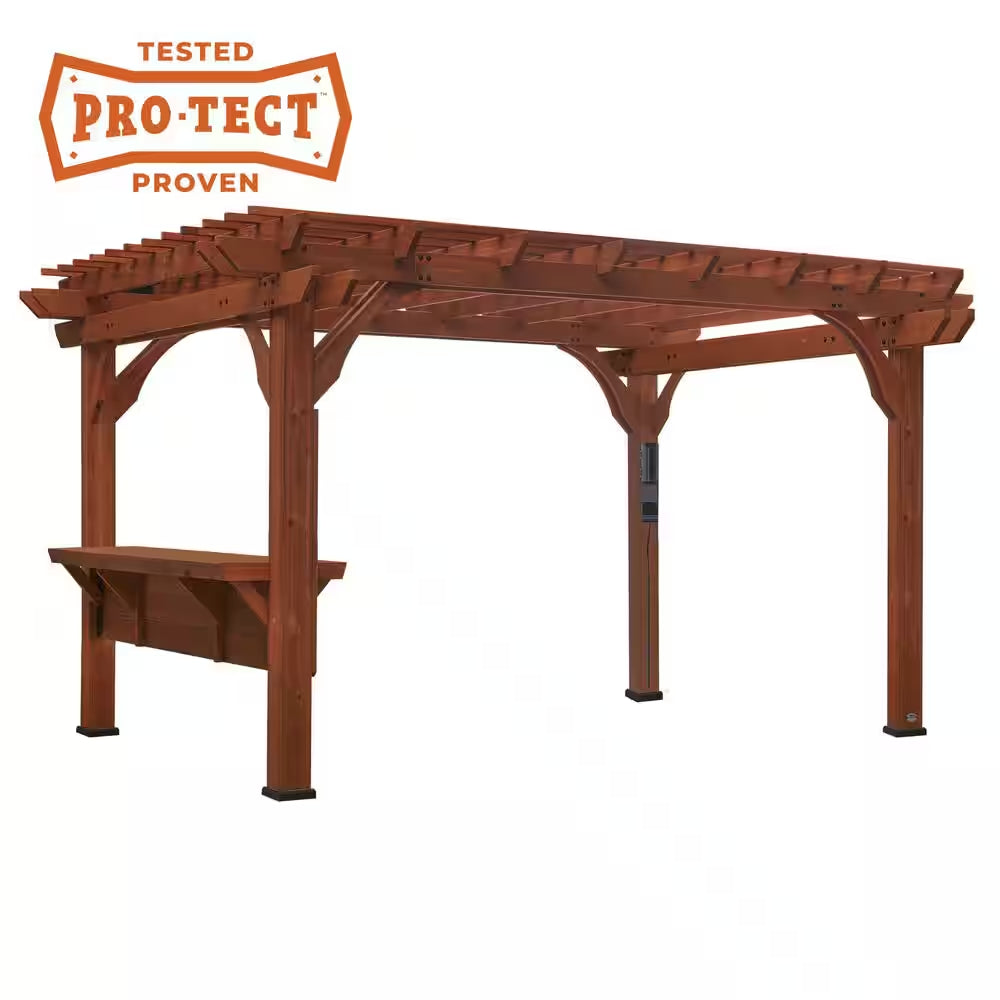 Ashland 10 x 14 Ft. Cedar Pergola with Bar and Electric — product view 6