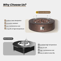 Propane Fire Pit Coffee Table with Wind Guard & Fire Glass — product view 4