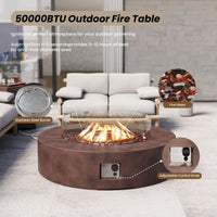 Propane Fire Pit Coffee Table with Wind Guard & Fire Glass — product view 5