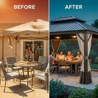 14 x 20 Ft. Hardtop Gazebo with Netting and Curtains — Before & After