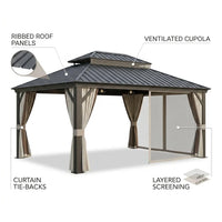 14 x 20 Ft. Hardtop Gazebo with Netting and Curtains — How It Works