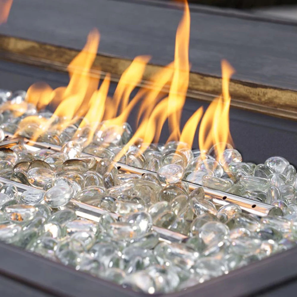 Rectangular Propane Outdoor Fire Table with Wood-Look Finish — product view 11