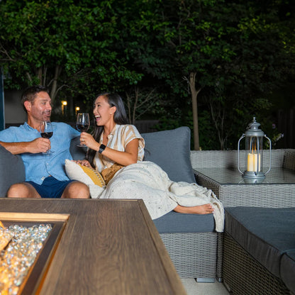 Rectangular Propane Outdoor Fire Table with Wood-Look Finish — product view 7
