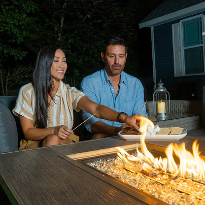 Rectangular Propane Outdoor Fire Table with Wood-Look Finish — product view 8